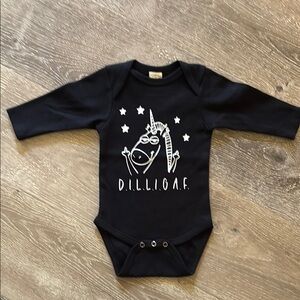 Black Unicorn Kids One Piece Dilligaf unicorn